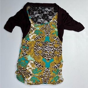 💙 Rue 21 Lace Boho Blouse